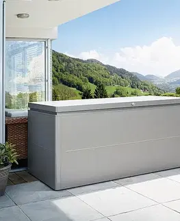 Úložné boxy Biohort Designový účelový box LoungeBox (strieborná metalíza) 160 cm (1 krabica)