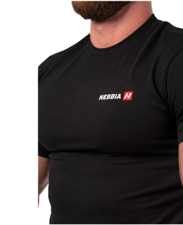 Pánske tričká Pánske tričko Nebbia Minimalist Logo 293 Black - XXL