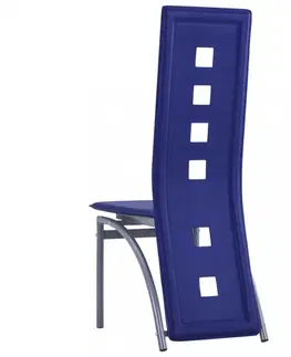 Jedálenské stoličky a kreslá Jedálenská stolička 2 ks umelá koža Dekorhome Modrá