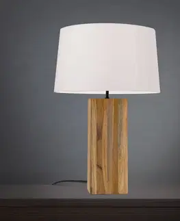 Stolové lampy Orion Stolová lampa Dallas kvádrovitý drevený podstavec
