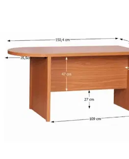 Písacie stoly Zasadací stôl s oblukom, čerešňa americká, OSCAR T03