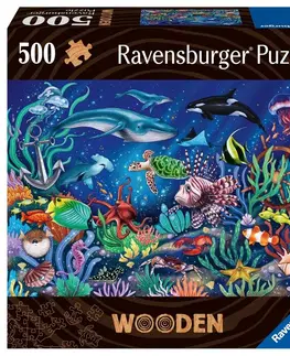 Hračky puzzle RAVENSBURGER - Drevené puzzle podmorský svet 500 dielikov