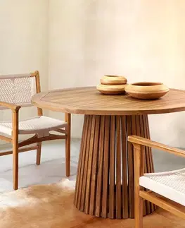 Záhradné stoly Stôl Maria vyrobený z teakového dreva 120 cm