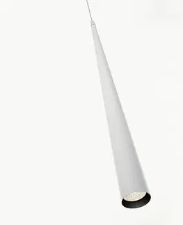 Závesné svietidlá B.lux Úzke závesné LED svietidlo Micro S50, biele