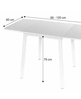 Jedálenské stoly KONDELA Mauro rozkladací jedálenský stôl biela
