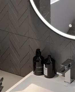 Kúpeľňa MEXEN - Reni zrkadlo s osvetlením, 70 cm, LED 6000K, čierny rám 9812-070-070-611-70