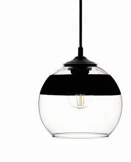 Závesné svietidlá Solbika Lighting Závesná lampa Monochrome Flash číra/čierna Ø 20 cm