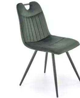Čalúnené stoličky Stolička W163 zelená