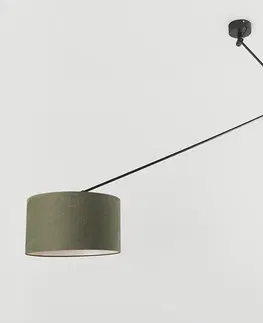 Zavesne lampy Závesná lampa čierna s tienidlom 35 cm zelená nastaviteľná - Blitz I.