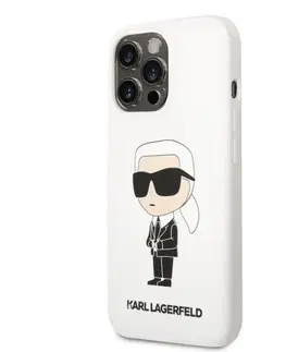 Puzdrá na mobilné telefóny Zadný kryt Karl Lagerfeld Liquid Silicone Ikonik NFT pre Apple iPhone 13 Pro, biele 57983112377