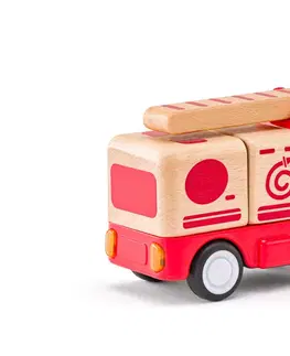 Hračky - dopravné stroje a traktory WOODY - Auto hasiči so zvukmi a svetlom, zotrvačník
