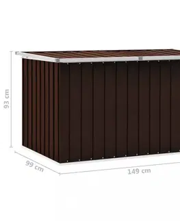 Záhradné úložné boxy Záhradný úložný box 149x99x93 cm oceľ Dekorhome Sivá