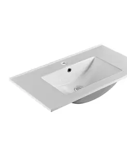 Kúpeľňový nábytok MEREO - Aira, kúpeľňová skrinka s keramickým umývadlom 81 cm, antracit CN751