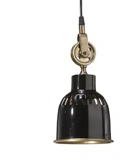 Závesné svietidlá PR Home PR Home Cleveland závesná lampa 14cm čierna/mosadz