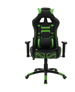 Kancelárske stoličky KONDELA Bilgi kancelárske kreslo s podrúčkami čierna / zelená