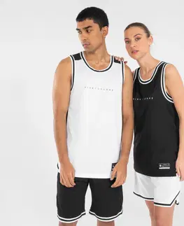 dresy Obojstranný basketbalový dres T500 unisex čierno-biely