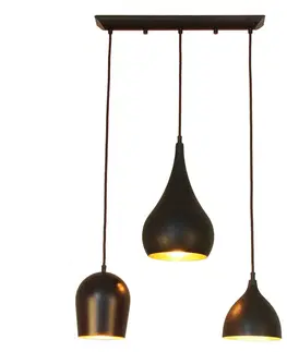 Závesné svietidlá Menzel Menzel Solo závesná lampa 3-plameňová podlhovastá