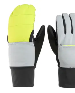alpinizmus Skialpinistické nepremokavé rukavice/palčiaky 2v1 sivo-žlté