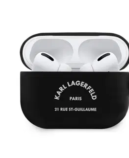 Slúchadlá Karl Lagerfeld Rue St Guillaume silikónový obal pre Apple AirPods Pro, čierne