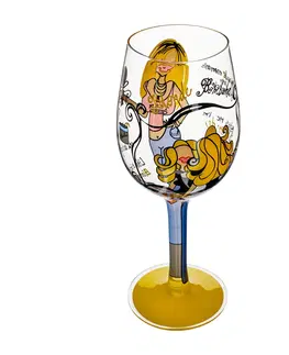 Poháre TEMPO-KONDELA HILY, poháre na víno, set 4 ks, ručne maľované, sklo