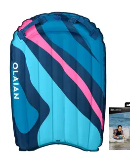 vodné športy Bodyboard Compact nafukovací pre začiatočníkov 25 – 90 kg modro-ružový