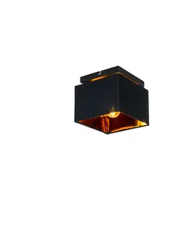 Stropne svietidla Moderné stropné svietidlo čierne so zlatom - VT 1