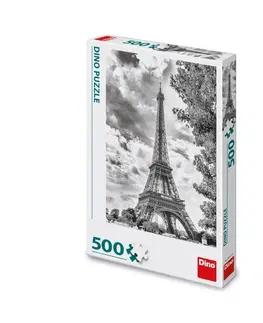 500 dielikov Dino Toys Puzzle Čiernobiela Eiffelova veža 500 Dino
