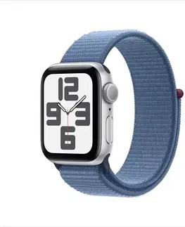 Inteligentné hodinky Apple Watch SE GPS 40mm Silver Aluminium Case with Winter Blue Sport Loop MRE33QCA