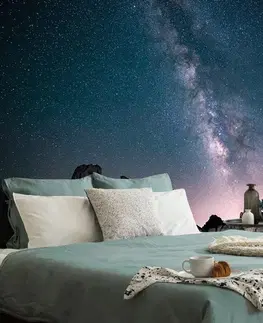 Tapety vesmír a hviezdy Tapeta hviezdna obloha nad skalami