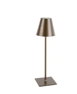 Stolove lampy Moderne tafellamp brons 3-staps dimbaar oplaadbaar - Tazza