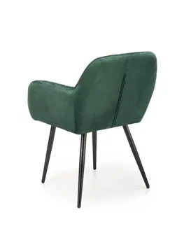 Jedálenské stoličky a kreslá Jedálenské kreslo K429 Halmar Tmavo zelená