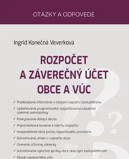 Financie, finančný trh, investovanie Rozpočet a záverečný účet obce a VÚC - Ingrid Konečná Veverková