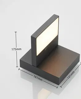 Vonkajšie nástenné svietidlá Lucande Vonkajšie nástenné LED svietidlo Silvan tmavosivé