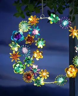 Vonkajšie osvetlenie LED závesný kovový veniec Flower