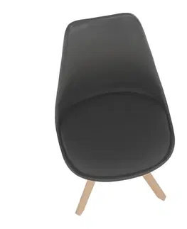 Jedálenské stoličky KONDELA Etosa otočná jedálenská stolička tmavosivá / buk
