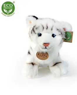Plyšové hračky RAPPA - Plyšový tiger biely sediaci 25 cm ECO-FRIENDLY