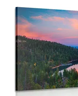 Obrazy prírody a krajiny Obraz jazero pri západe slnka
