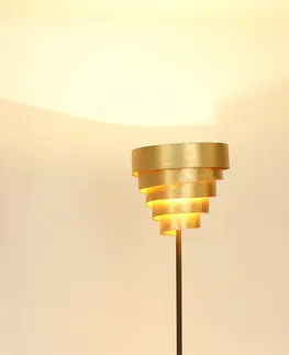 Stojacie lampy Holländer Stojaca lampa Banderole v hnedo-zlatej