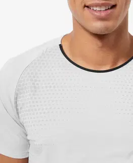 fitnes Pánske tričko na kruhový tréning s krátkym rukávom Performance Celliant sivé