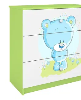 Komody so zásuvkami Komoda Pre Detská Babydreams Zelená – Medveď Modrá