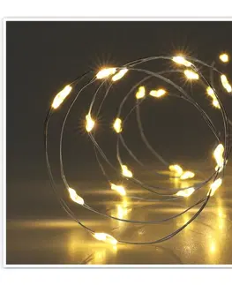 Vianočné dekorácie Svetelný drôt Silver lights 40 LED, teplá biela, 195 cm