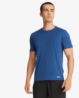 nordic walking Pánske bežecké tričko 100 Dry priedušné modré
