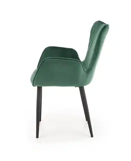 Jedálenské stoličky a kreslá Jedálenské kreslo K427 Halmar Tmavo zelená