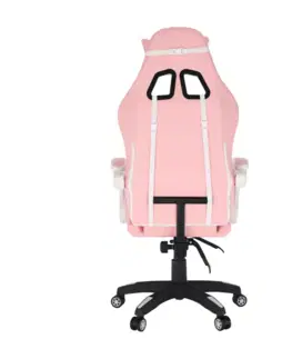 Kancelárske kreslá Kancelárske/herné kreslo, ružová/biela, PINKY