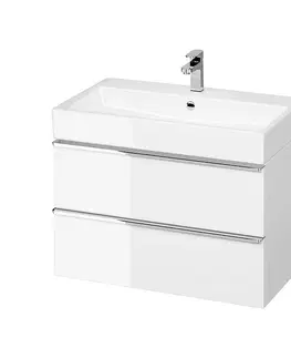 Kúpeľňa CERSANIT - Umývadlo skrinka VIRGO 80 biela s chrómovými úchytmi S522-024