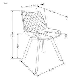 Jedálenské zostavy Otočná jedálenská stolička K520 Halmar Sivá