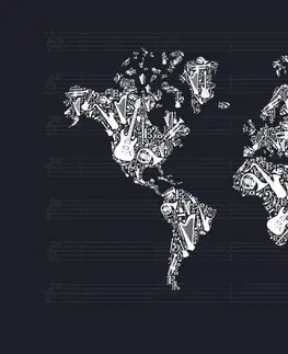 Tapety mapy Tapeta hudobná mapa sveta