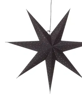 Vianočné svetelné hviezdy Markslöjd Hviezda Clara zavesenie vzhľad zamat Ø 75cm čierna