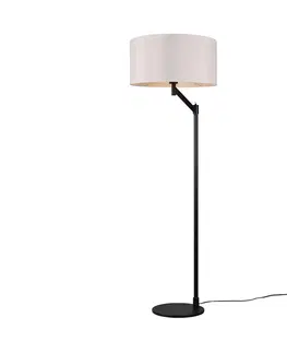 Stojacie lampy Trio Lighting Stojacia lampa Cassio s látkovým tienidlom, čierna