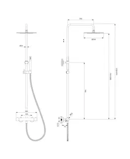 Kúpeľňa OMNIRES - Y termostatický sprchový systém pre vonkajšiu inštaláciu, chróm Y1244SUCR